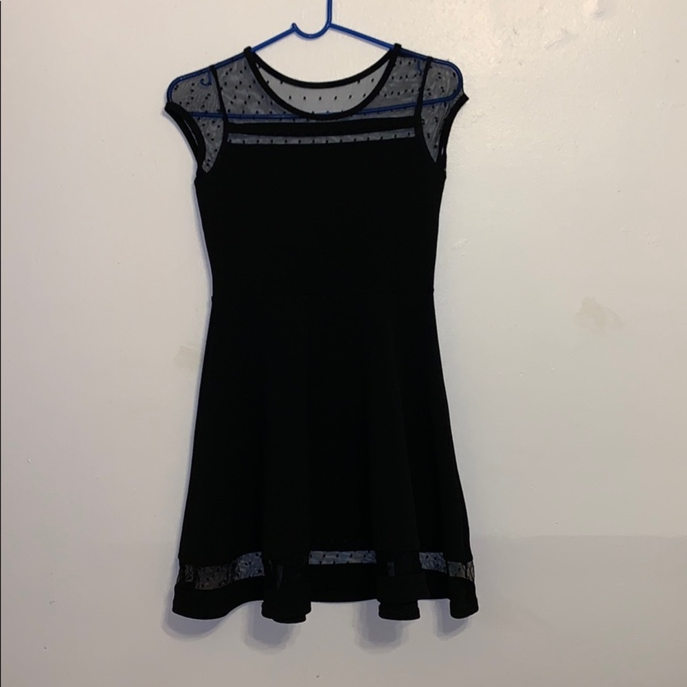 Black half sheer dress